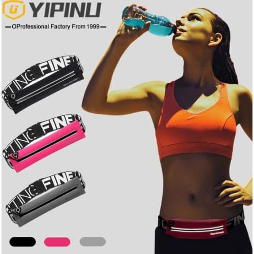YIPINU Running Pouch Belt for Men Women, Water Resistant and No-Bounce Runner Waist Bag for Gym Workout