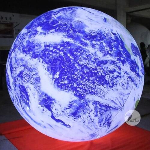 Professional Custom PVC Party LED Inflatable Planet Earth Balloon