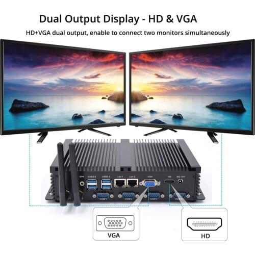 Eglobal rugged Dual NIC industrial mini computer intel core i5 3317U celeron 1037U windows XP/7/8/10 4*COM ports HDMI VGA HTPC