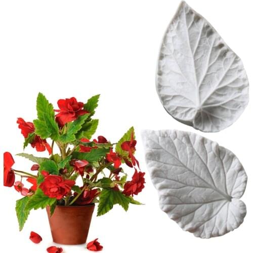 Sugar Begonia leaf double sided pattern press Begonia flower leaf liquid silica gel mold WMJ-839