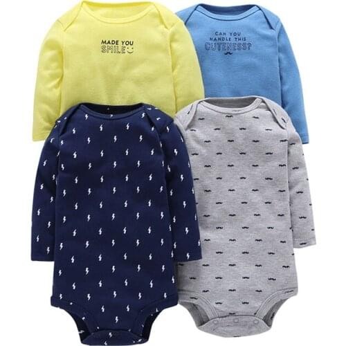 Seartist Spring and autumn BABY LONG SLEEVE BODYSUIT men and womens triangle hatchwear newborn fart coat 4 pieces 25