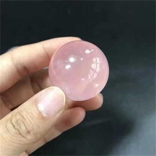 MOKAGY 25mm-30mm Natural Starlight Pink Rose Quartz Crystal Sphere Balls for Gifts 1pc