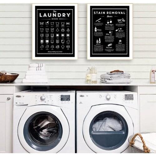 Nordic Modern Canvas Painting Symbols And Stain Removal Laundry Sign Wall Art Posters Prints Pictures Liivng Room Home Decor