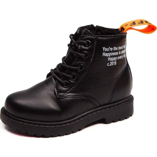 Skoex New Children Short Booties Waterproof Boys Girl Flat Ankle Boots Winter Kids Martin Shoes Boy Boots Child Fashion Sneakers