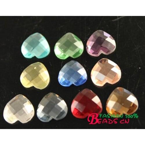 12mm heart shape Flatback glass non-hotfix stones Crystal Rhinestones For diy nail art Jewelry Dress Decoration choose color