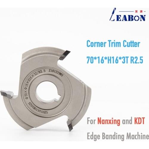 Corner Trim Cutter for KDT and Nanxing Edge Bander Machine Corner Round trimming Cutter 70*16*H16*3T R2.5 for Office Furniture