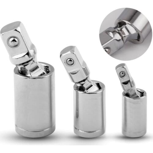 1/4" 3/8" 1/2" Universal Joint Ratchet Wrench Drive Flexible Flexi Extension Bar Adapter Socket 3pcs Set 360 Degrees Rotary