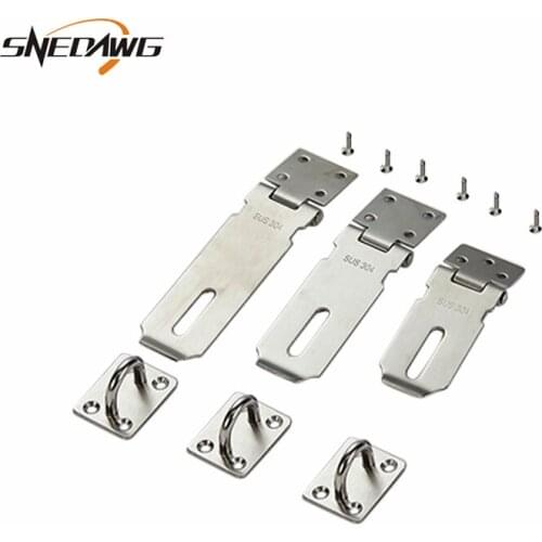 304Stainless Steel Padlock Buckle Hasps 3/4/5inch Anti-theft Hasps for Padlock Gate House Door Lock Hasps
