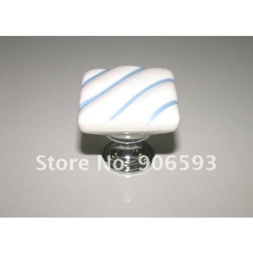 10pcs lot free shipping square painting ceramic furniture knobs