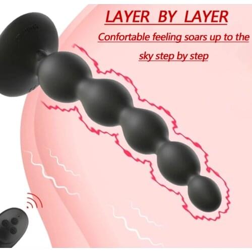 10 Speeds Anal Beads Vibrator Prostate Massager Pull Ball Vibrator Anal Plug Vibration Silicone Butt Plug Sex Toys For Men Gay18