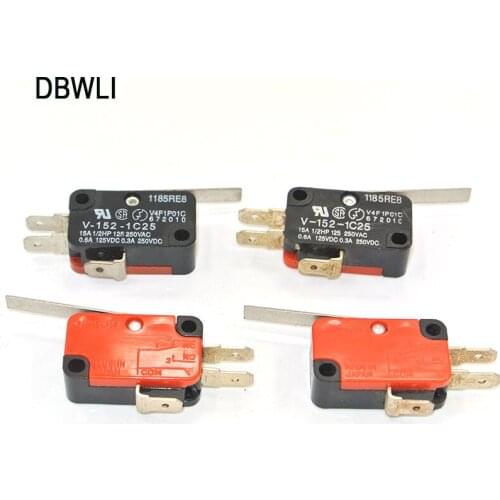 100pcs V-152-1C25 Hinge Lever Type Miniature LEVER /ROLLER LIMIT MICRO SWITCH