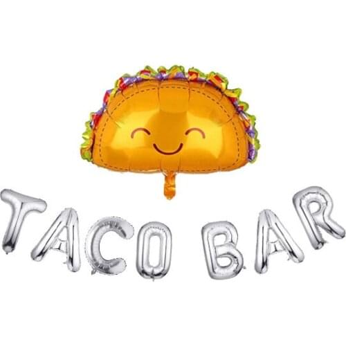 16' Gold Taco BAR Letter Balloons Banner Taco Bar Decorations Sign for Wedding, Baby Shower, Bridal Shower, Engagement