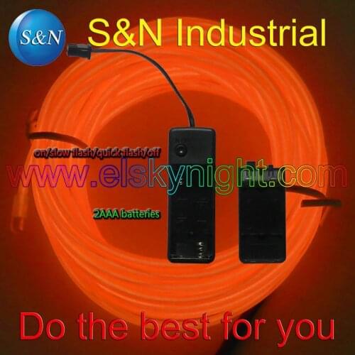 3M orange Flexible Diameter 2.3MM EL Wire 2AAA mini el inverter for holiday decoration creative usage free shipping