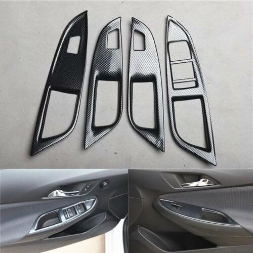 For Chevrolet Cruze 2015 2016 LHD Car Door Armrest Window Lift Switch Panel Cover Trim Styling Interior Auto Moldings 4pcs