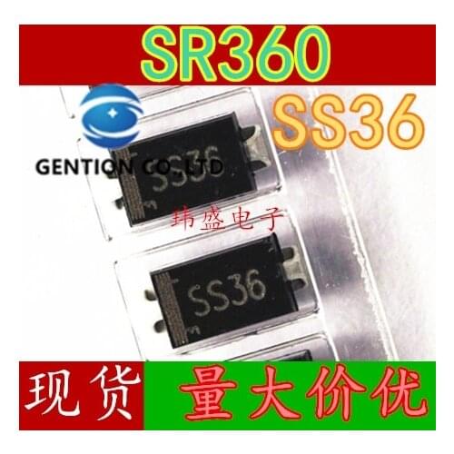 50PCS SS36 schottky diode SR360 SMA DO-214 ac in stock 100% new and original