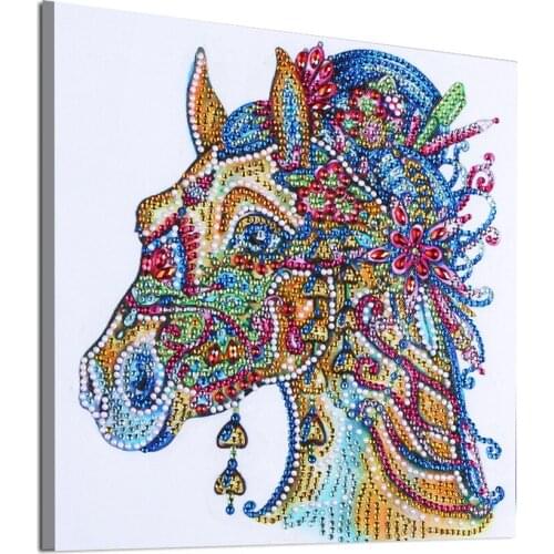 DIY 5D diamond embroidery circle diamond special shape cartoon painting Horse head rhinestone crystal painting home decoration