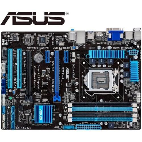 Asus Z77-A Desktop used Motherboard LGA 1155 DDR3 USB2.0 USB3.0 32GB For I3 I5 I7 22/32nm Z77 Original motherboards