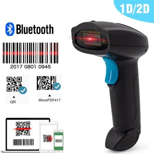Wireless Bluetooth Barcode Scanner 2.4G 1D 2D QR Bar Code Reader Supprot PDF417 Inventory POS Terminal Use For Phone And Ipad