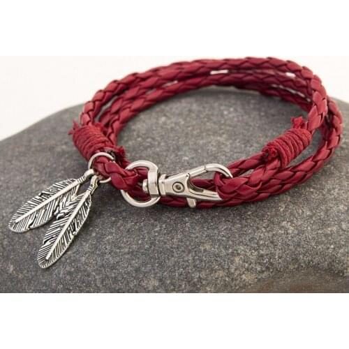 Charm Bracelet For Women Men Metal Feather Rope Bracelet Luxury Fashion Hand Jewelry Ladies Vintage Bangles Accessories