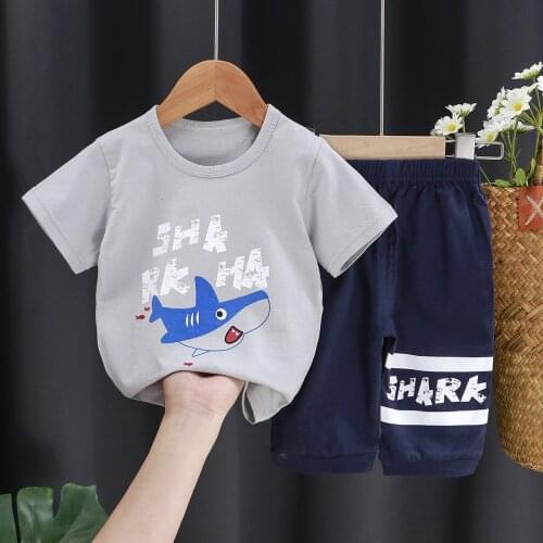 Brand Designer Toddler Boy Clothes Baby Clothing Shark Tshirt Little Boy 2pcs Suit Kids Tracksuit Baby Infant Set Outfit