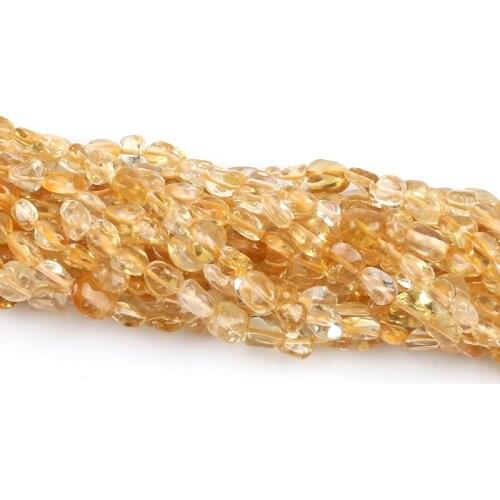 Natural Yellow Crystal Irregular Gravel Stone Beads Loose Beads 15''5*8mm For Jewelry Making DIY Necklace Bracelet Accessories