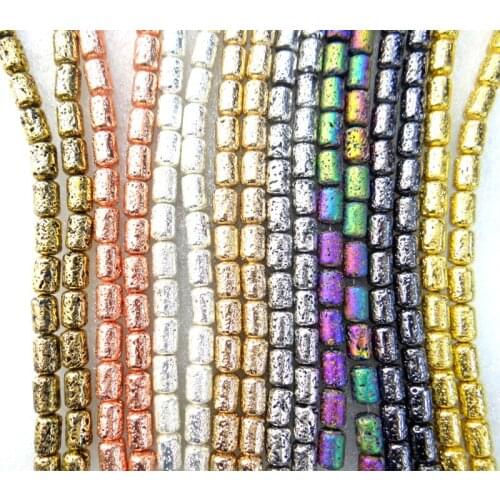 8*12mm Natural Stone electroplating Lava Bead Volcanic Rock Bead for diy Jewelry Making Bracelet Accessories wholesale33pcs