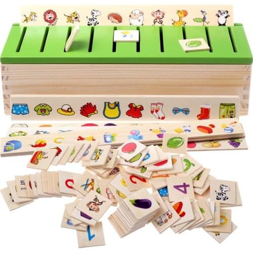 Wooden Creature Cartoon 3D Puzzle Montessori Early Educational Puzzles Toys For Children Intelligence Learning Puzzle Hot Sale