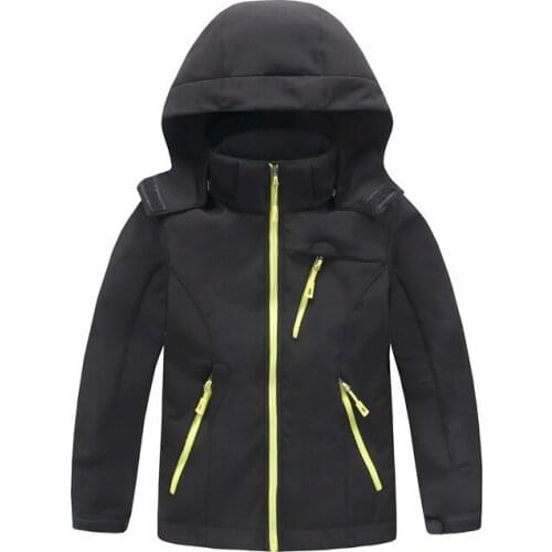 Childrens Soft Case Clothing Big Boy Soft Case Raincoat Jacket Mens And Womens Childrens Outdoor Warm Thick Jacket Wind-Resi