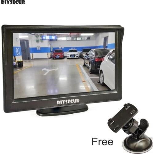 DIYSECUR 5 Inch Car Monitor TFT LCD 5" HD Digital 16:9 800*480 Screen 2 Way Video Input For Reverse Rear View Camera DVD VCD