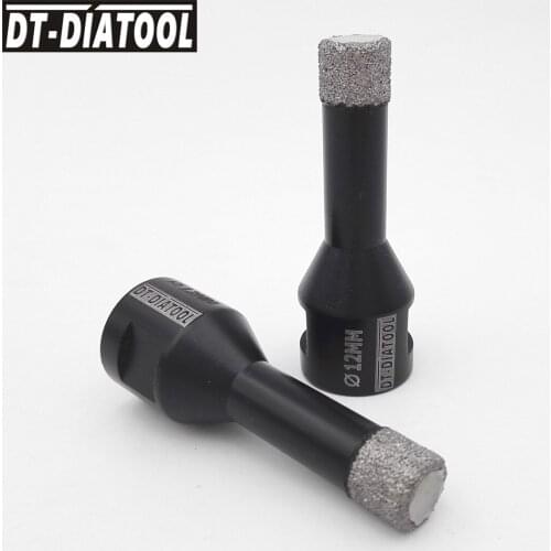 DT-DIATOOL 2pcs 12mm Dry Vacuum Brazed Diamond Drill Core Bits Hole Saw Professional Drilling Bits M14 Thread for granite marble