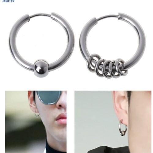 JAVRICK 1Pair 8mm-20mm Titanium Steel Hoop Earring Cartilage Helix Piercing Earrings