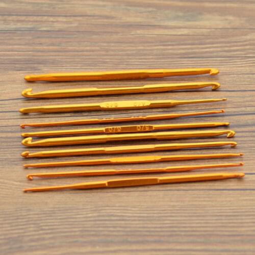 1Pc 13.5 cm Knitting Needle Set Metal Handle Craft Weave Craft Sweater Knitting Needles Golden Alumina Double End Crochet Hook