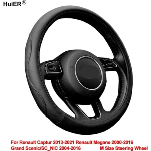 Car Steering Wheel Cover Wrap For Renault Captur 2013 - 2021 Megane I II III 2000 - 2016 Grand Scenic SC_NIC 2004 - 2016 M Size