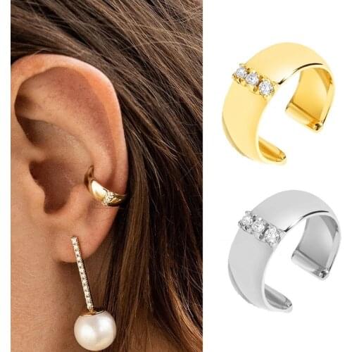 New ear bone clip-encrusted zircon ear clip glossy face trend earpiece womens ear hanging retro cochlear implant clip