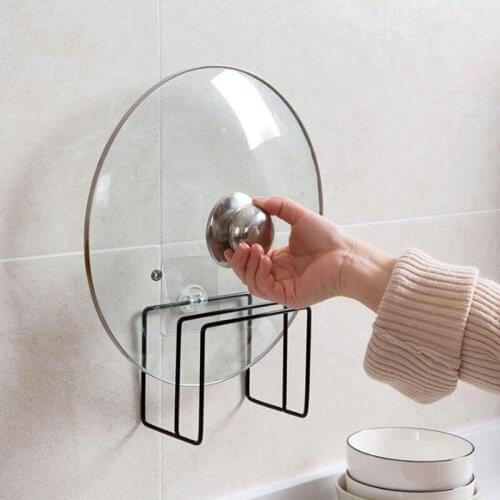 New Pot Lid Holder Iron Cutting Board Holder Stand Kitchen Organizer Rack Hanging Board Shelf Pan Lid Cover Storage Rack