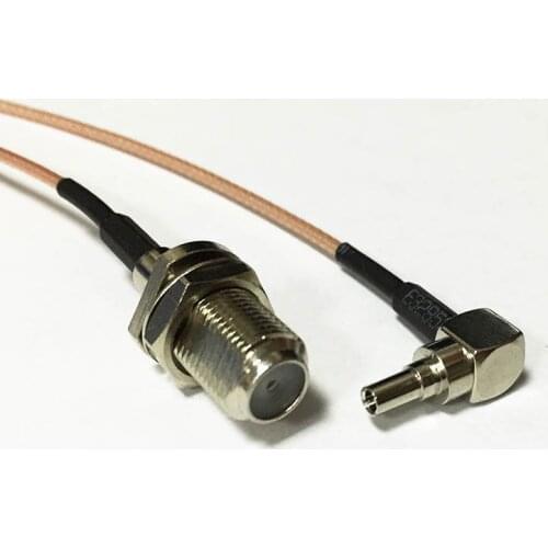 New F Female Jack Switch CRC9 Right Angle pigtail cable RG178 Wholesale 15CM 6" for 3G HUAWEI modem