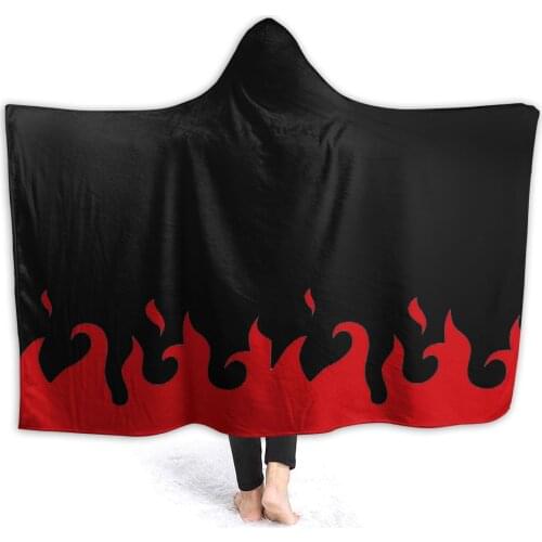 Portable warm flannel Namikaze Minato Hooded Blanket Anime Harajuku blankets for airplane travel Bedspread Wrap