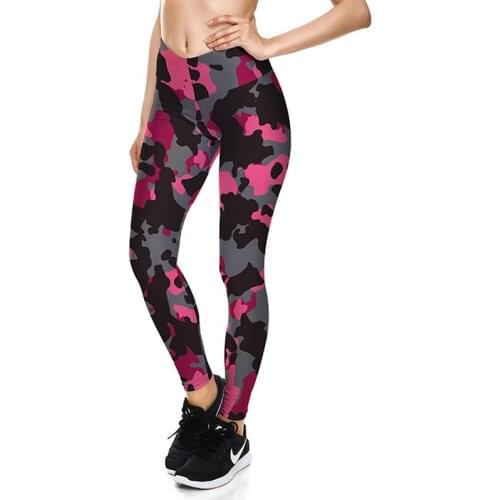 Sexy New! Camouflage Print Leggings Women High Waist Pants XS-XL Plus Size Fitness Leggings Elastic Slim Jeggings Drop Ship