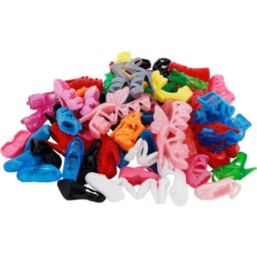 10 Pairs Doll Shoes Fashion Cute Colorful Different Styles Assorted High Heels Clothes For Barbie Doll Accessories Baby DIY Toy