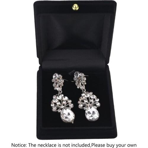 Handy Velvet Necklace Jewelry Gift Display Box Ring Bracelet Storage Case Black