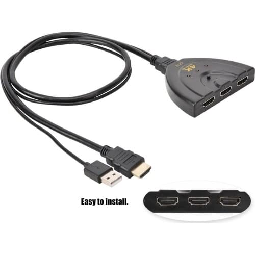 3 in 1 out HD Switcher 3D 3X1 Switch Support 4K*2K with Remote Control Video Converter Adapter 3D 4K full HD signal