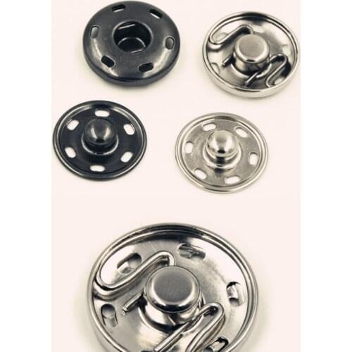 High quality Metal circular buckle Feather coats hidden-interlocking Copper snap button invisible buttons 50PCS