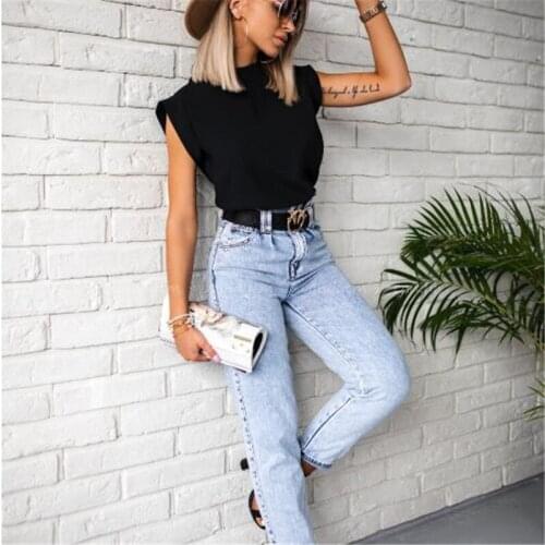 Korean Janpanese Casual T-Shirt Women Loose Tops 2020 Summer Short Sleeve Stand Collar Female Tee T-shirts Office Ladies T Shirt