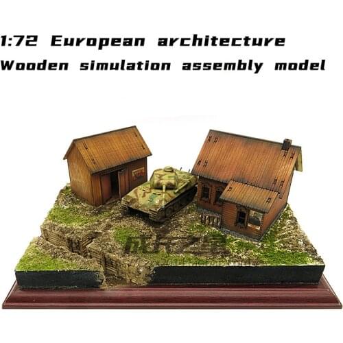 1: 72 World War II European Architecture Rural Farm Scene Wooden Assembly Model Decoration Handmade Gift