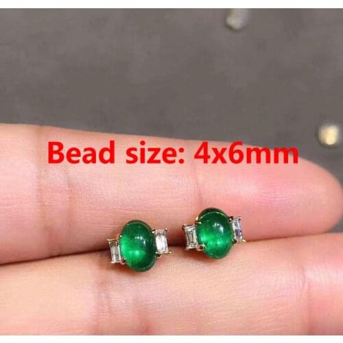 1Pc Natural Colombian Emerald Stud eardrop 925 Silver Fashion Gem Ring Crystal Healing Stone Gift For Ladies Christmas
