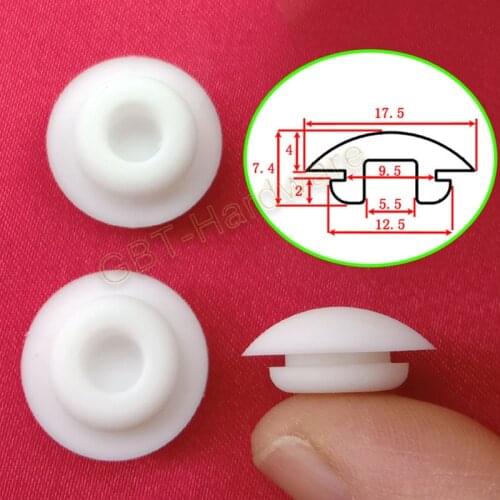 9.5mm Snap-on Hole Plugs Silicone Rubber Sealing Plug End Caps Stopper High Temperature Resistant White & Black