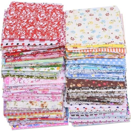 50pcs Mix Color Floral Printed Patchwork Cotton Fabric Sewing Quilting Needlework Handmade Material DIY Cloth Crafts 10cm*10cm