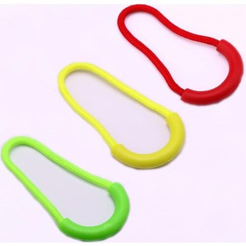 6Pcs Colorful Cord Zipper Pulls Rope Ends Lock Zip Clip Buckle Black For Backpack Clothing Accessories