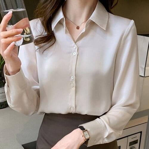 Long Sleeve Blouse Women Blusas Mujer De Moda 2021 Women Blouses Turn Down Collar Chiffon Blouse Shirt Women Tops Blusas E680
