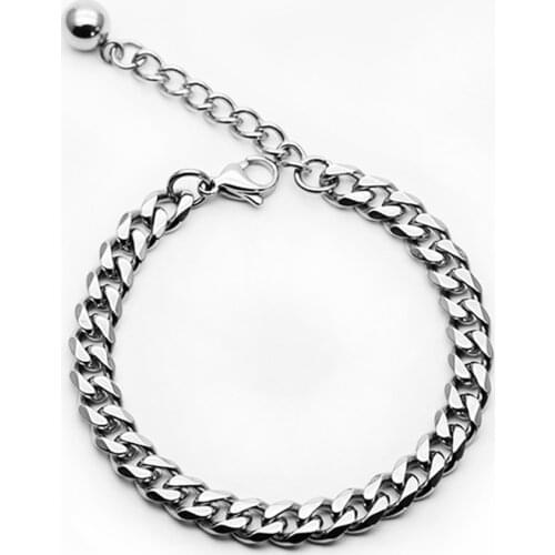 Miami Cuban Link Chain Bracelet 5mm 7mm 9mm Stainless Steel Curb Chain Bracelet Gold Hip Hop Jewelry For Women Men Party Wear